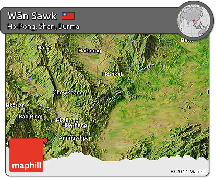 Satellite Panoramic Map of Wān Sawk