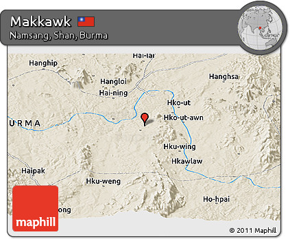 Shaded Relief Panoramic Map of Makkawk