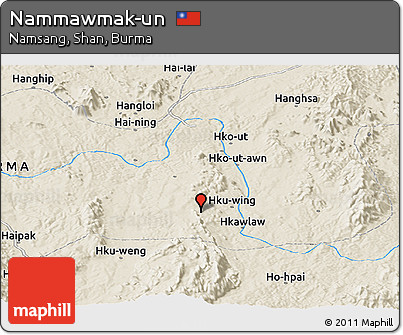Shaded Relief Panoramic Map of Nammawmak-un