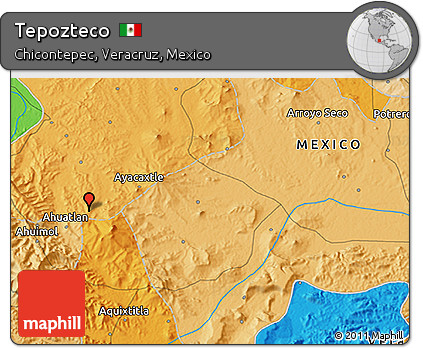 Political 3D Map of Tepozteco