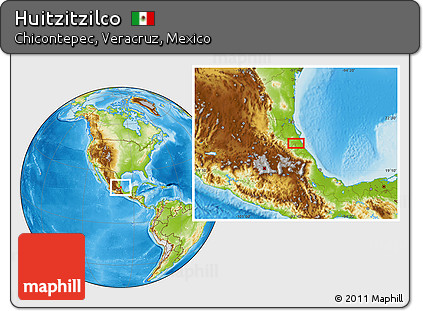 Physical Location Map of Huitzitzilco