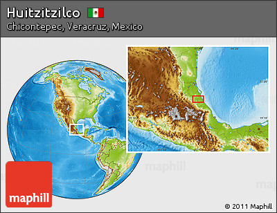 Physical Location Map of Huitzitzilco