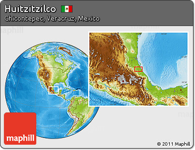 Physical Location Map of Huitzitzilco