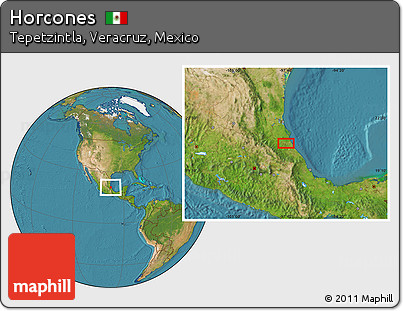 Satellite Location Map of Horcones