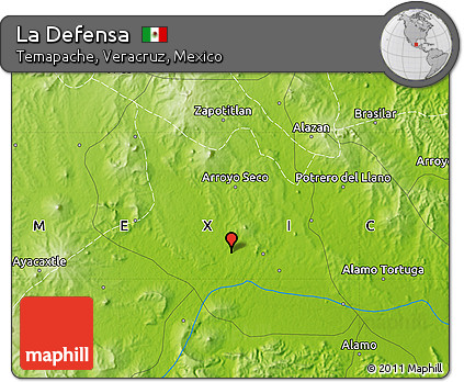 Physical Map of La Defensa