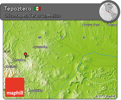 Physical Map of Tepozteco