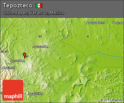Physical Map of Tepozteco