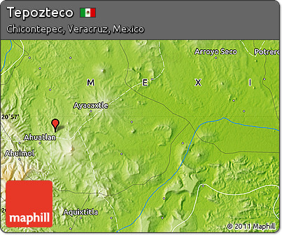 Physical Map of Tepozteco