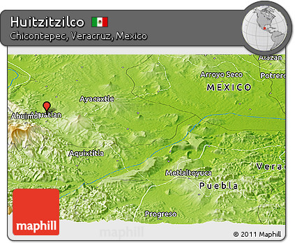 Physical Panoramic Map of Huitzitzilco