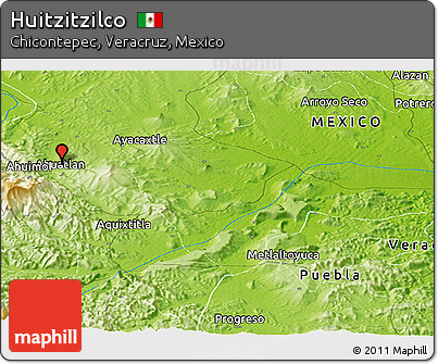 Physical Panoramic Map of Huitzitzilco
