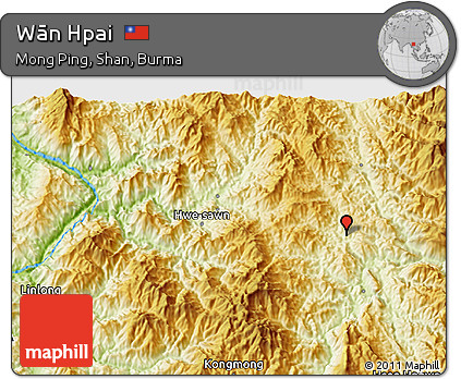 Physical 3D Map of Wān Hpai