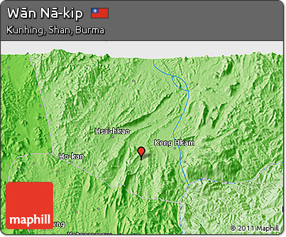 Political 3D Map of Wān Nā-kip