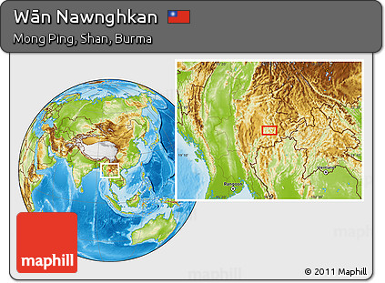 Physical Location Map of Wān Nawnghkan