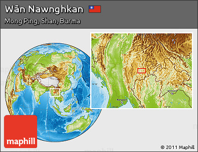 Physical Location Map of Wān Nawnghkan