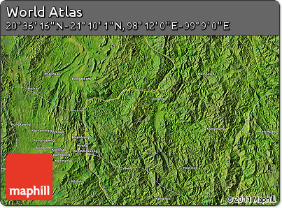 Satellite Map of the Area around 20° 53' 8" N, 98° 40' 30" E