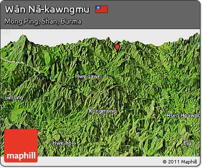 Satellite Panoramic Map of Wān Nā-kawngmu