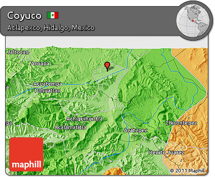 Political 3D Map of Coyuco
