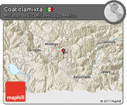 Shaded Relief 3D Map of Coatitlamixta