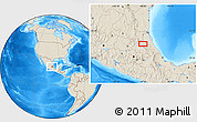 Shaded Relief Location Map of Oxpantla