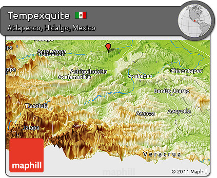 Physical Panoramic Map of Tempexquite
