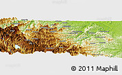 Physical Panoramic Map of the area around 20° 53' 8" N, 98° 31' 30" W