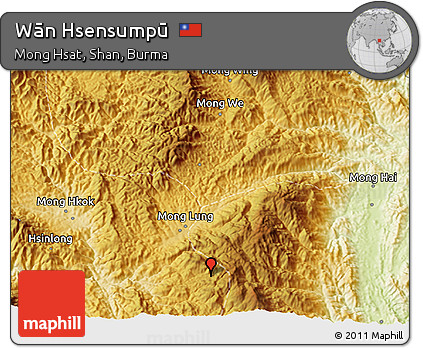 Physical 3D Map of Wān Hsensumpū