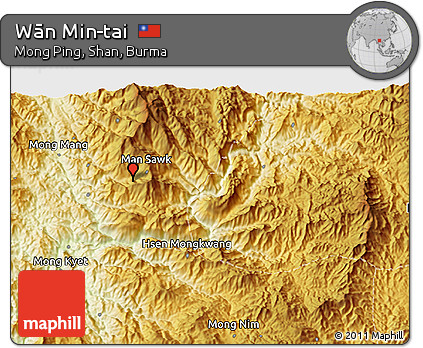 Physical 3D Map of Wān Min-tai