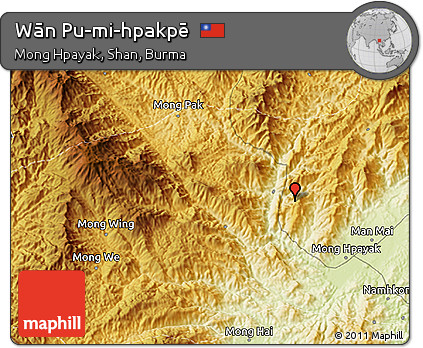 Physical 3D Map of Wān Pu-mi-hpakpē