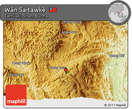 Physical 3D Map of Wān Sa-tawkē