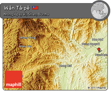 Physical 3D Map of Wān Tā-pē