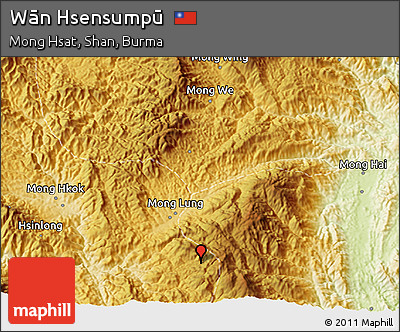 Physical 3D Map of Wān Hsensumpū