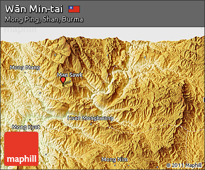 Physical 3D Map of Wān Min-tai