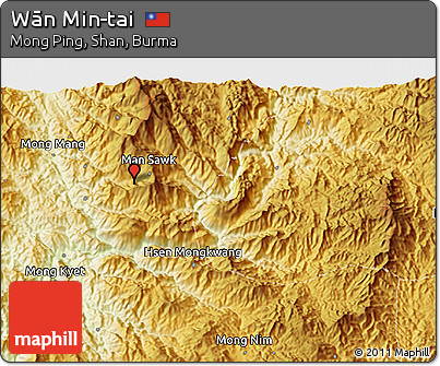 Physical 3D Map of Wān Min-tai