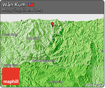 Political 3D Map of Wān Kum