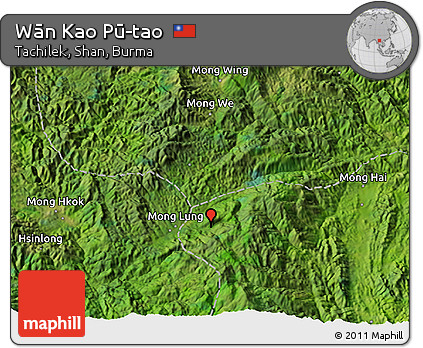 Satellite 3D Map of Wān Kao Pū-tao