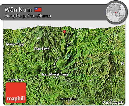 Satellite 3D Map of Wān Kum