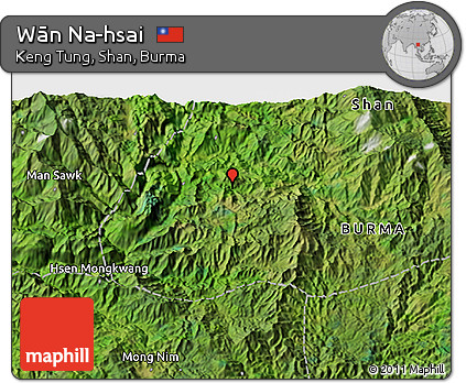 Satellite 3D Map of Wān Na-hsai