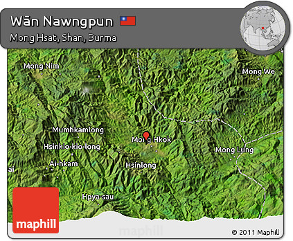 Satellite 3D Map of Wān Nawngpun