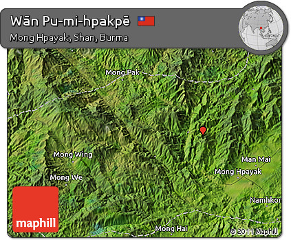 Satellite 3D Map of Wān Pu-mi-hpakpē