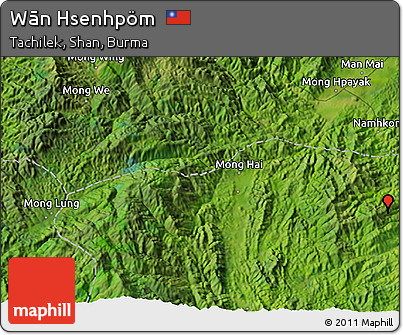 Satellite 3D Map of Wān Hsenhpöm