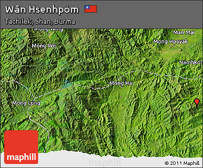 Satellite 3D Map of Wān Hsenhpöm