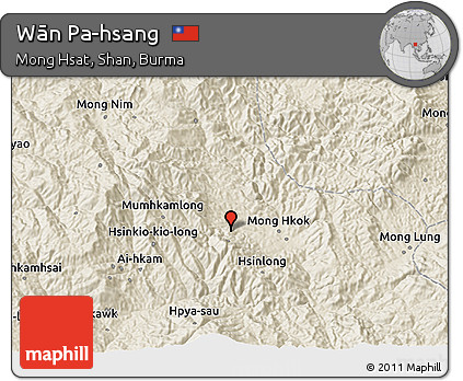 Shaded Relief 3D Map of Wān Pa-hsang