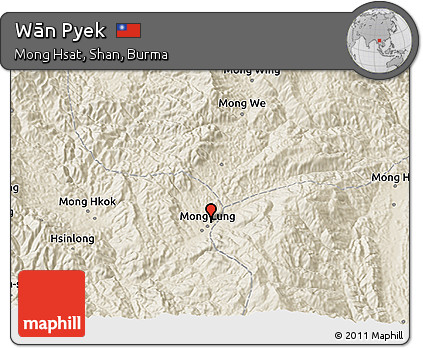 Shaded Relief 3D Map of Wān Pyek