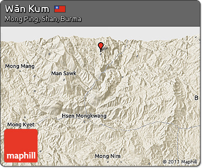 Shaded Relief 3D Map of Wān Kum