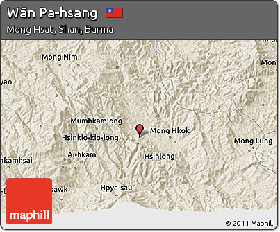 Shaded Relief 3D Map of Wān Pa-hsang
