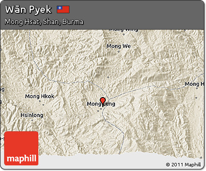 Shaded Relief 3D Map of Wān Pyek