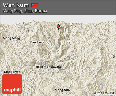 Shaded Relief 3D Map of Wān Kum