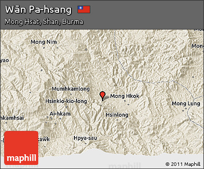 Shaded Relief 3D Map of Wān Pa-hsang