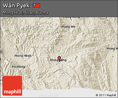 Shaded Relief 3D Map of Wān Pyek