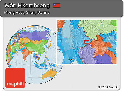 Political Location Map of Wān Hkamhseng